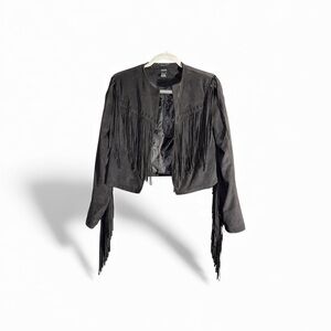 Forever 21 Small Black Fringe Faux Leather Jacket